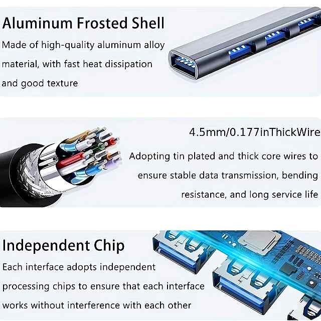 Багатофункціональний USB Type-C Hub із 7 портами USB-A 3.0 для розширення можливостей - 2 фото товару