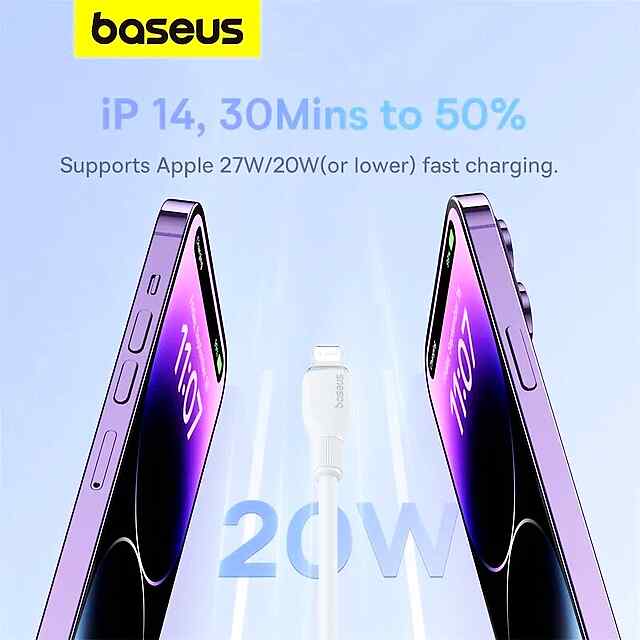 Baseus 20W Type-C Lightning Кабель Швидкого Заряджання 1,2 м White - 2 фото товару