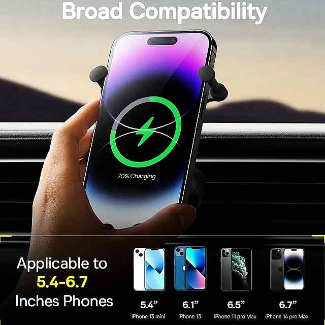 Baseus Auto Gravity: автоматичний автомобільний тримач для телефона в повітропровід, універсальна сумісність. - 1 фото товару