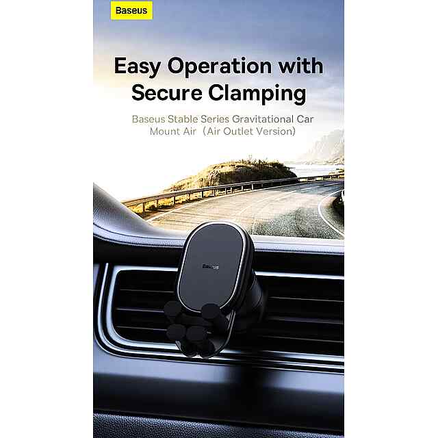 Baseus Auto Gravity — автоматичний автомобільний тримач для телефону в повітропровід. Універсальний, відновлювальний. - 2 фото товару