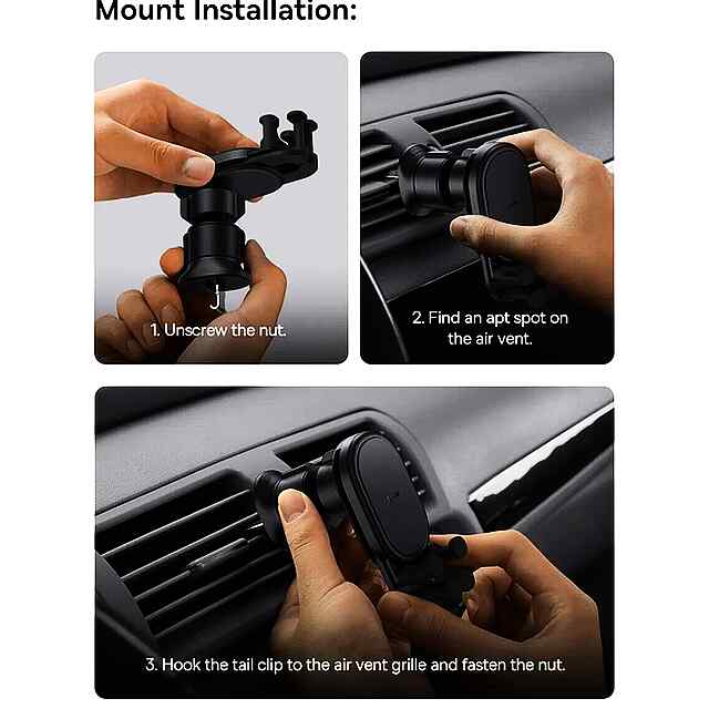 Baseus Auto Gravity: Автоматичний тримач для телефону в повітропровід авто. Універсальний, силіконовий, гравітаційний.