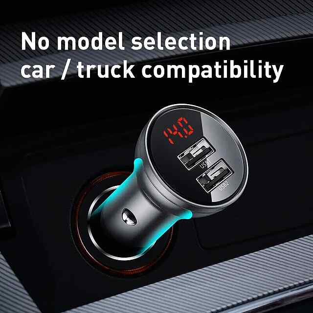 Baseus автомоб. з/п LED дисплей швидка зарядка 4,8A iPhone Xiaomi 24W. - 2 фото товару