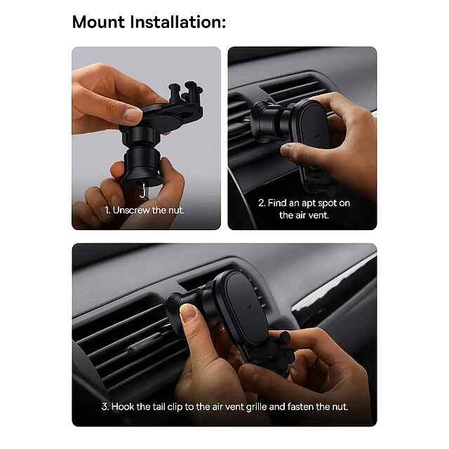 Baseus Gravity Auto Holder - автотримач для телефону в дефлектор 5,4-6,7 - 1 фото товару