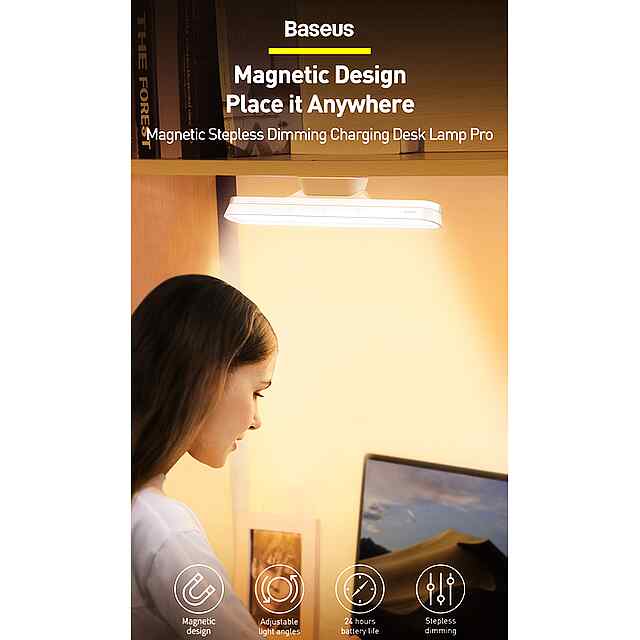 Baseus Magnetic LED лампа для столу з димуванням та зарядкою, 1800mAh - 3 фото товару