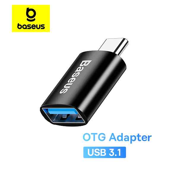 Baseus Ninetuity Mini: OTG Адаптер Type-C to USB 3.1, Чорний - Швидка Передача Даних  Зарядка - 0 фото товару
