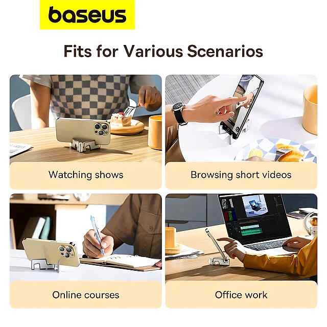 Baseus: Складаний тримач для смартфона і планшета (12,5 г) — Регулювання кута, Компактна підставка Baseus - 1 фото товару