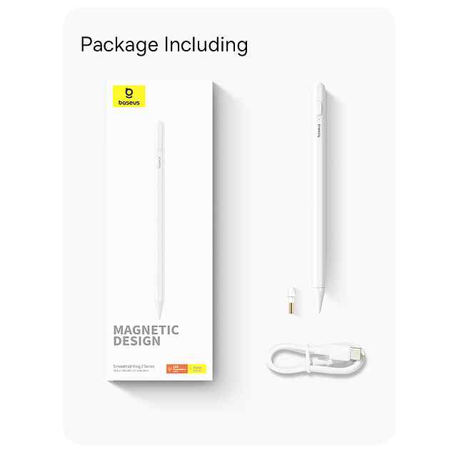 Baseus Stylus Lite для iPad, відхилення долоні, магнітний дизайн, легкий. До 12 міс роботи. Без Bluetooth. Сумісний з iPad Pro 2018-2023 та 9 Gen. - 3 фото товару