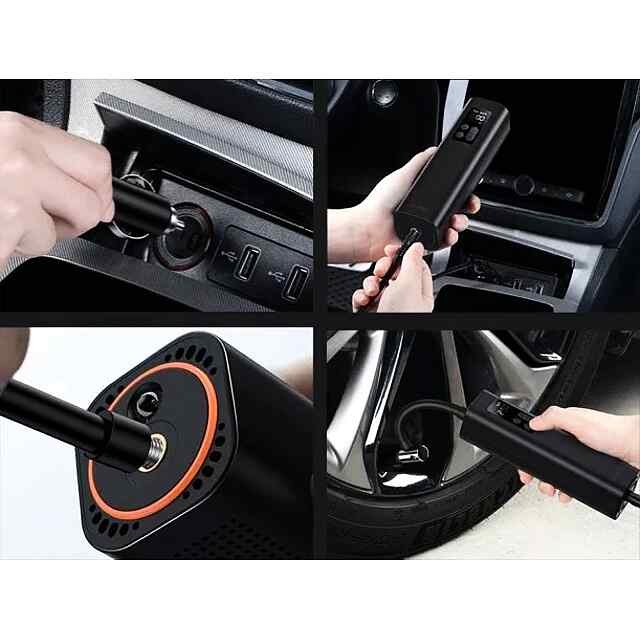 Baseus Super Mini автокомпресор: компактний та потужний для авто, мото, човнів, м'ячів. 4 режими, ліхтарик, тиск до 150PSI. - 3 фото товару