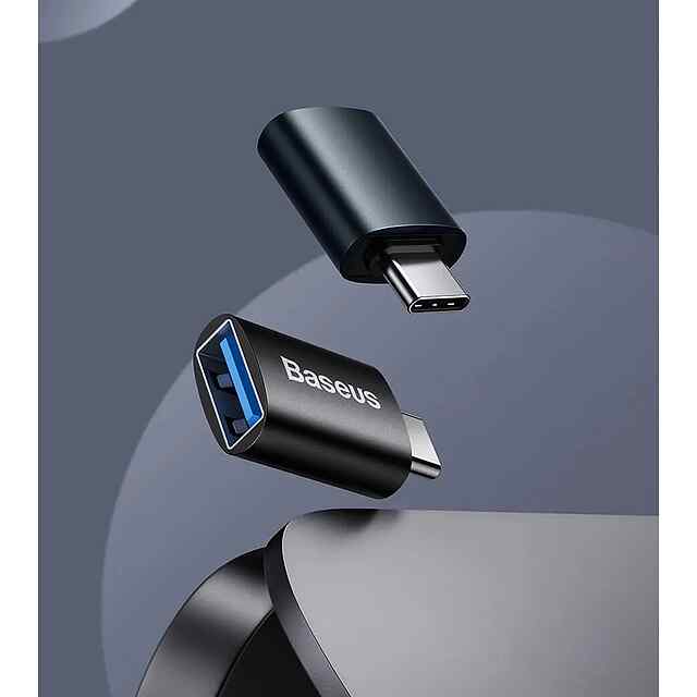 Baseus Type C - USB 3.1 чорний OTG Адаптер для телефонів та планшетів. Швидка передача даних, швидка зарядка. Baseus Ninetuity. - 2 фото товару