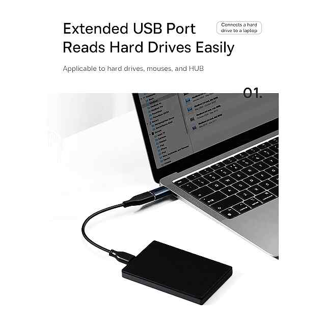Baseus Type C – USB OTG Адаптер 3.1: Швидка Передача Даних та Зарядка для Android - 2 фото товару