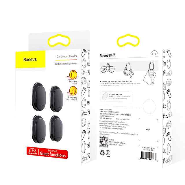 Baseus Універсальні Гачки для Автомобіля - Набір з 4шт - Тримач для Кабелів, Аксесуарів - 2 фото товару