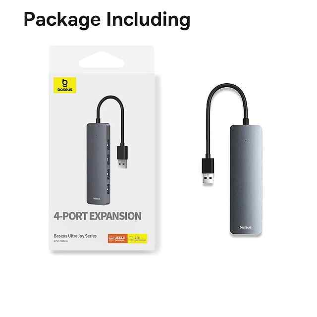 Baseus USB хаб 4xUSB3.0 15см Space Grey BS-OHO80 (офіційна гарантія) - 1 фото товару