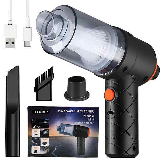 Бездрот. пилосос 2в1   повітродувка, уцінка - пом'ята коробка, 65000 об/хв, Type-C, CE сертиф. - 0 фото товару