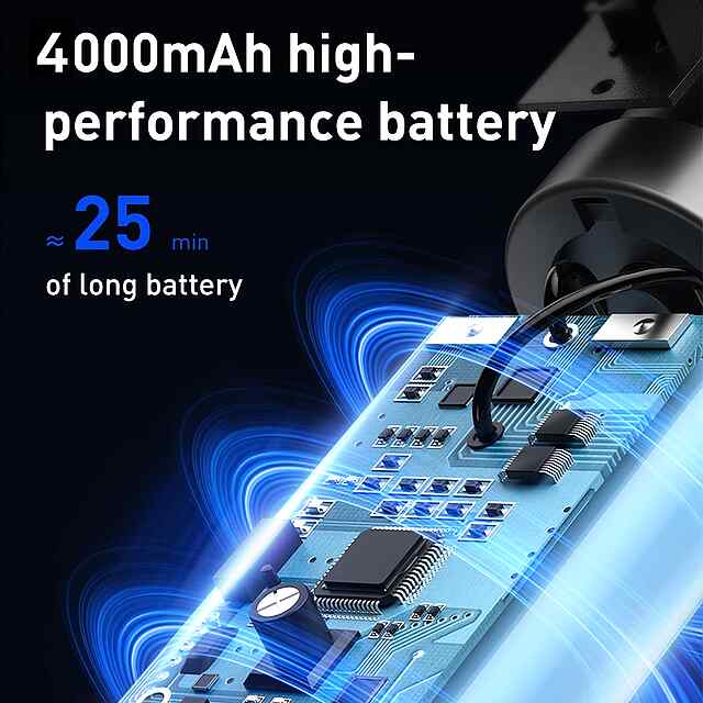 Бездрот пилосос автомобільний Baseus A1, 4000Pa, чорний – компактний та зручний! - 3 фото товару