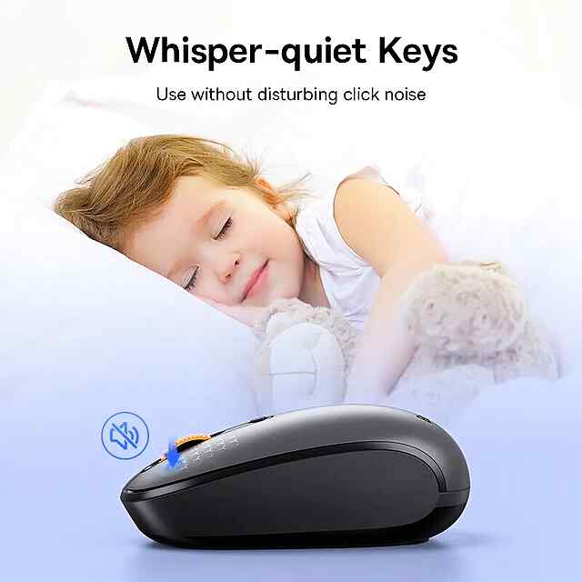 Бездротова миша Bluetooth 5.0 Baseus F01B сіра тиха з налаштуванням DPI,20 м - 3 фото товару