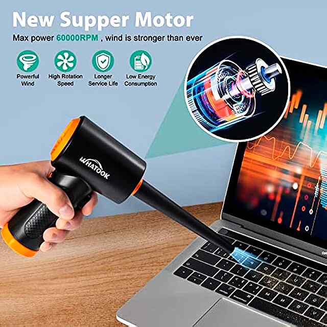 Бездротовий Air Duster (68W) - акумуляторний компресор для продувки від пилу, LED підсвітка, 51000об/хв, Type-C. - 1 фото товару