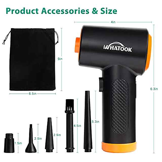 Бездротовий Air Duster для чищення ПК: продування пилу (60000об/хв), LED, акумулятор 7600 mAh, Type-C - 3 фото товару