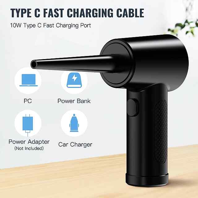 Бездротовий Air Duster для ПК: Компресор від пилу з підсвічуванням (51000 об/хв) - 1 фото товару