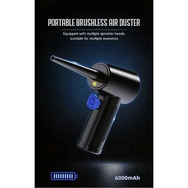 Бездротовий Air Duster з підсвічуванням для чищення ПК, авто від пилу 51000об/хв - 1 фото товару