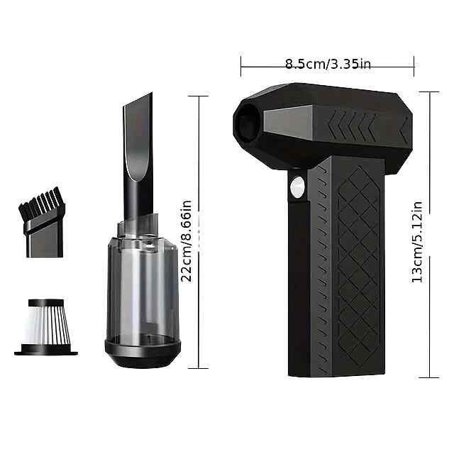 Бездротовий компресор-пилосос 2в1, акум.4000 мАг, CE сертифікація, Type-C зарядка, пил/повітродув. Купити Україна - 1 фото товару