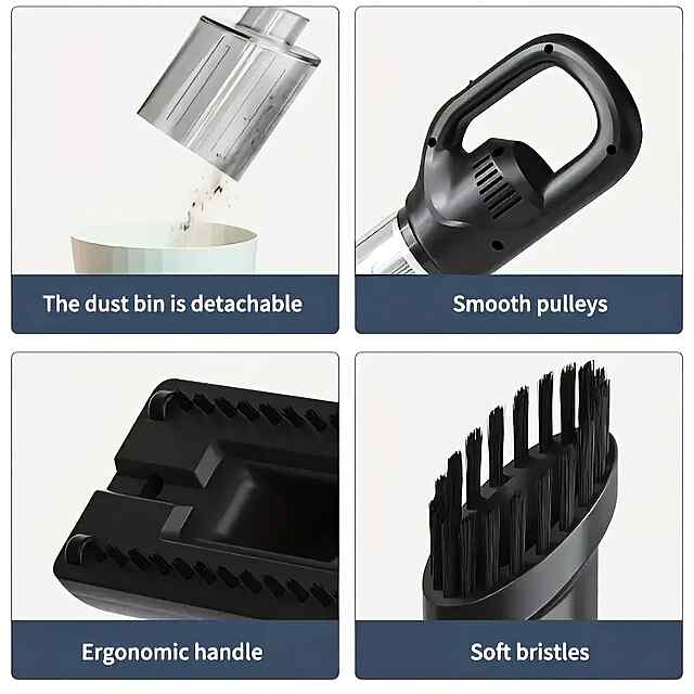 Бездротовий портативний міні-пилосос 25W, Li-ion акумулятор 1800 мАг, для дому та авто. - 3 фото товару