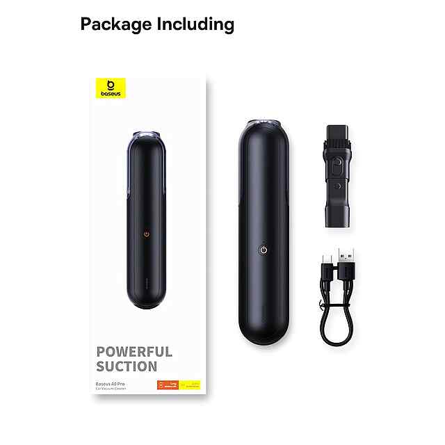 Бездротовий пилосос автомобільний Baseus A1, чорний, 4000Pa, щітка 2в1. - 1 фото товару