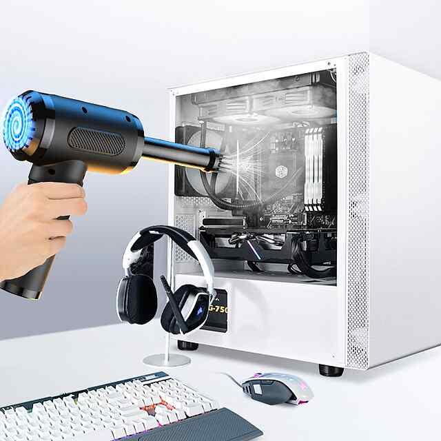 Бездротовий ручний компресор для очищення пилу з USB-зарядкою та LED-підсвіткою - 0 фото товару