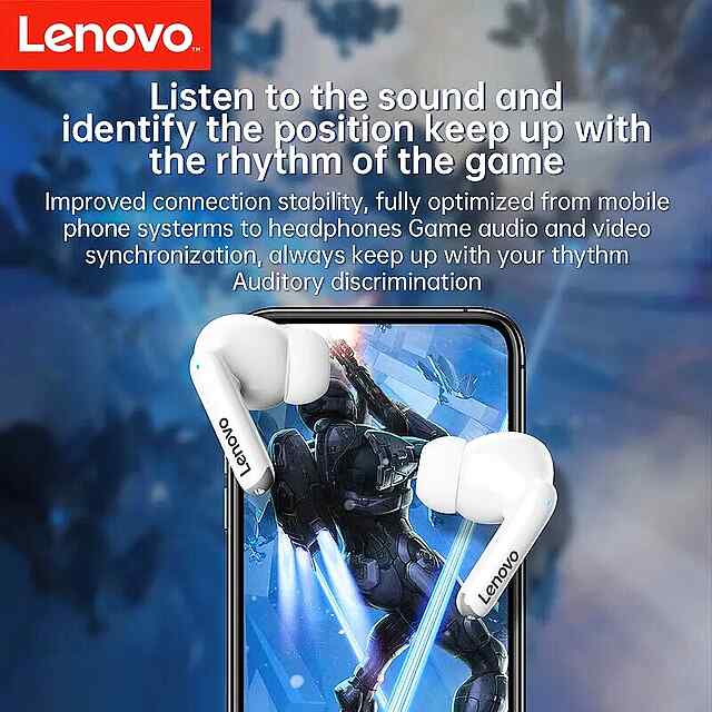 Безпровідні навушники Lenovo XT88 Bluetooth 5.3 з кейсом, білі - 3 фото товару