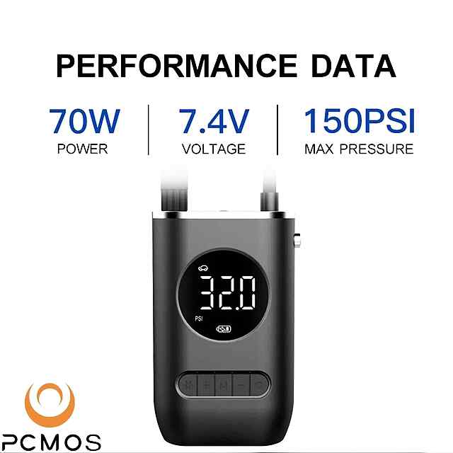 Безпровідний компресор для шин з цифровим дисплеєм (авто/мото) - 0 фото товару