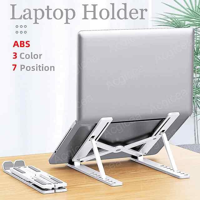 Біла пластикова підставка для ноутбука 15 регульована складна до 60см - 2 фото товару