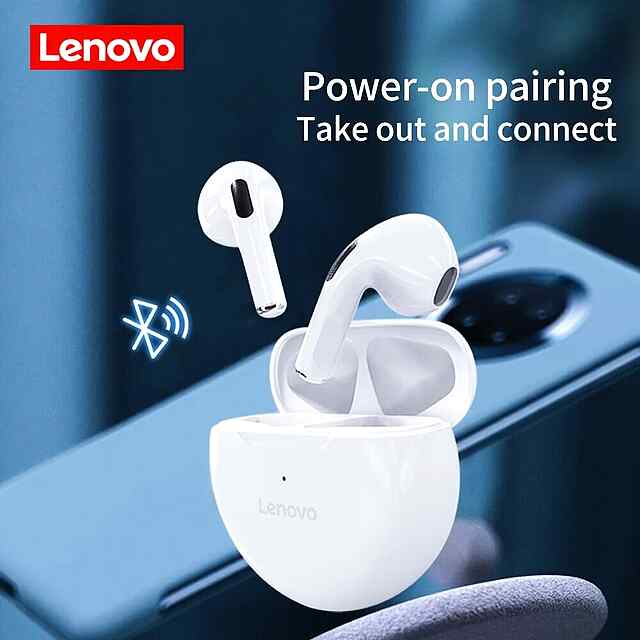 Bluetooth навушники Lenovo - білі, активне шумозаглушення, 30mAh/250mAh, до 5 годин - 2 фото товару