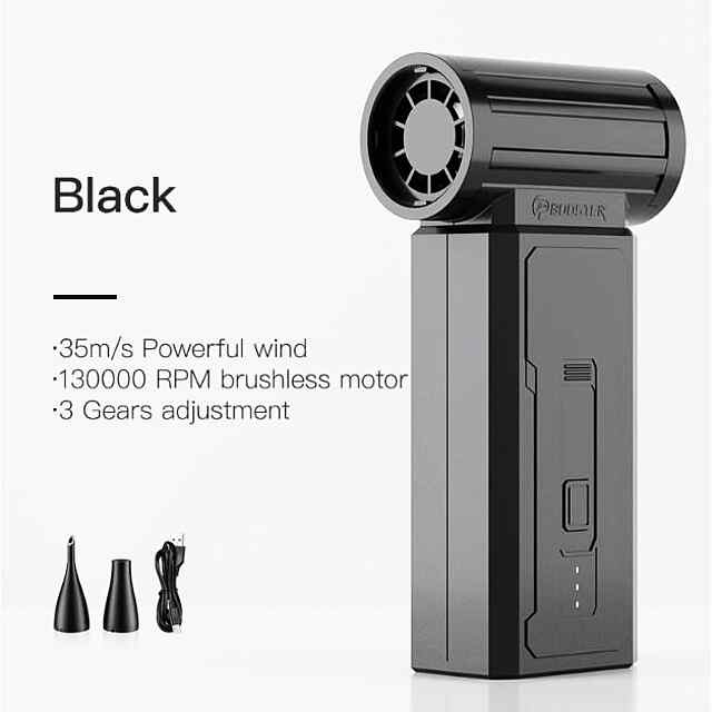 Booster W01 Mini Turbo Jet Fan - Потужний портативний вентилятор 36 м/с   АКБ 2x1500 мАг - 1 фото товару