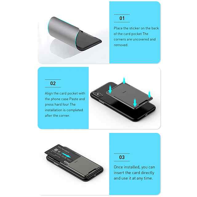 Чохол Baseus для карток на телефон, силіконовий з плівкою 3M. Україна. - 2 фото товару