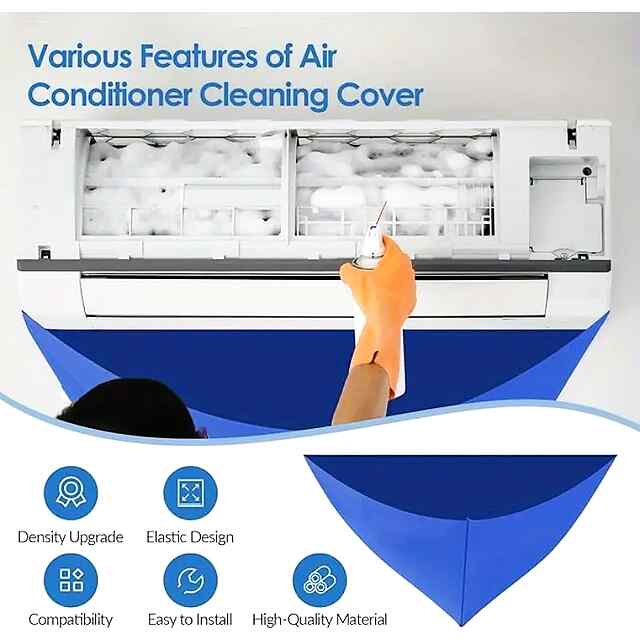 Чохол для миття внутрішнього блоку кондиціонера. Багаторазовий, захист від бруду та бризок. - 1 фото товару