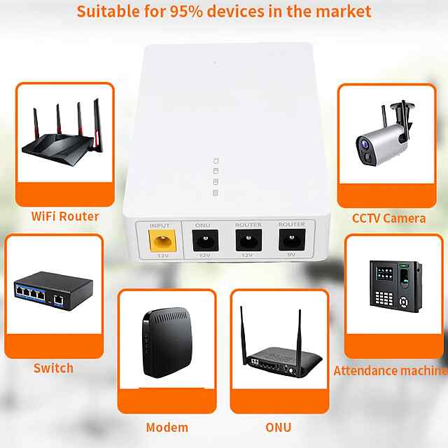 ДБЖ UPS301 — стабільний інтернет безперебійно до 5 годин, 6000 мАг, для Wi-Fi/модему/камери - 3 фото товару