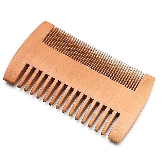 Дерев'яна гребінь для бороди з чохлом, догляд за бородою та вусами. - 1 фото товару