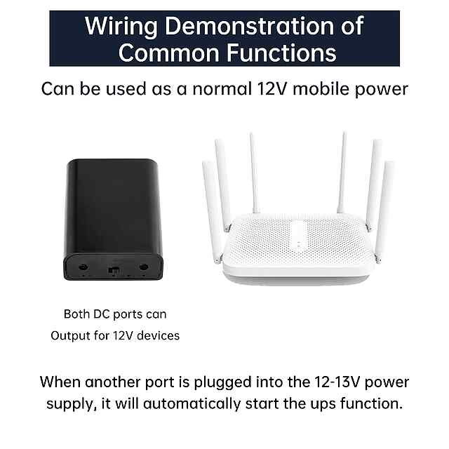 DIY 12V UPS модуль 3x18650 Power Bank для роутера/модема/камери - 1 фото товару