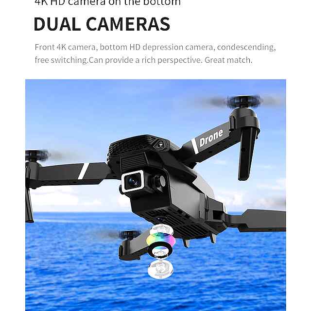 Дрон E88 PRO: 4К камера, складаний, Wi-Fi FPV, утримання висоти - 3 фото товару