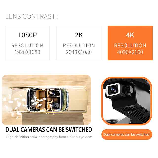 Дрон E88: Складаний, 4K HD камера, Wi-Fi FPV, утримання висоти - Україна - 2 фото товару