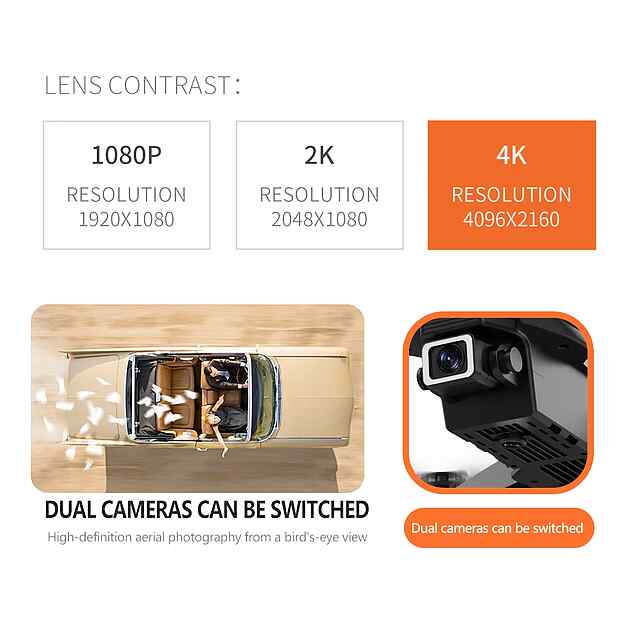 Дрон E88 з 4K камерою, Wi-Fi FPV, складання, стабілізація висоти - 3 фото товару