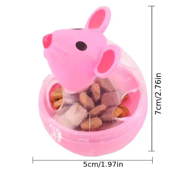 Диспенсер-іграшка для кішок: рожевий корм з отвором, 7х5 см - 1 фото товару