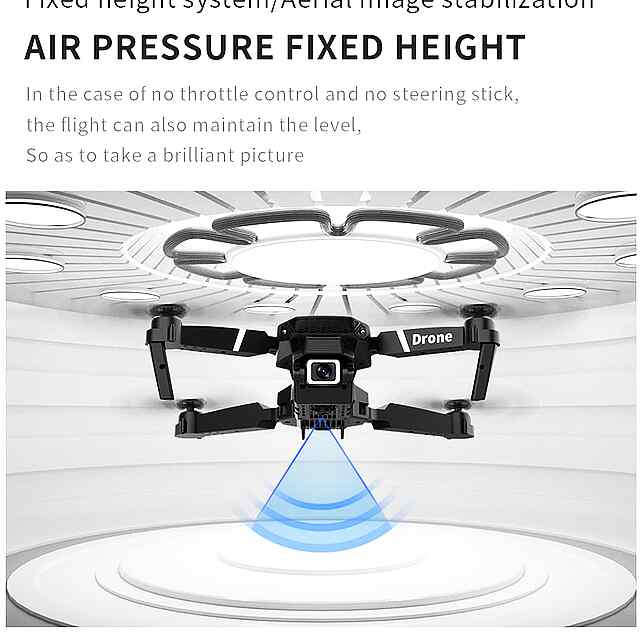 E88 Дрон 4K HD WiFi FPV, компактний, складаний, автозліт/посадка, камера подвійна. - 2 фото товару