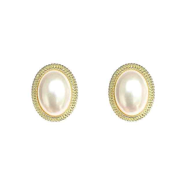 Елегантні овальні сережки з перлами Burgundy Bijouterie, знижка INSTAGRAM PROM20 - 2 фото товару