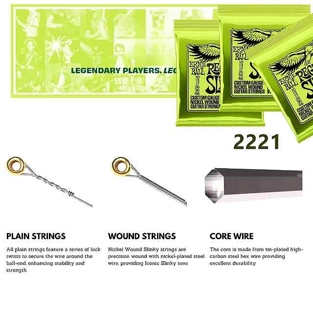 Електрогітара Ernie Ball Regular Slinky комплект струн .010-.046 нікель - 1 фото товару