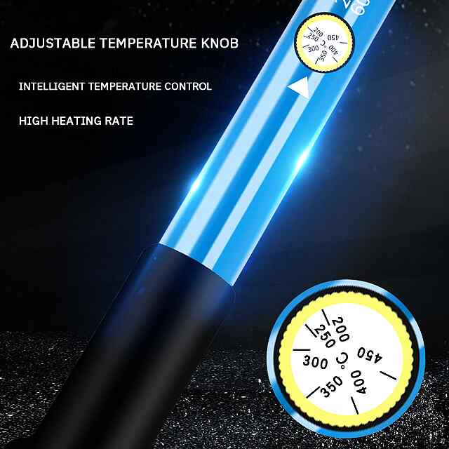 Електричний паяльник керамічний 60Вт регульований від 200-450°C, вилка EUR

купити в Україні - 2 фото товару