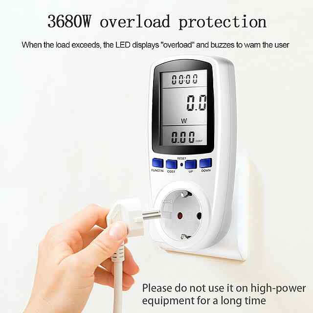 Енергомоніторингова розетка, вимірювач електроенергії 230В/13А, Україна - 1 фото товару