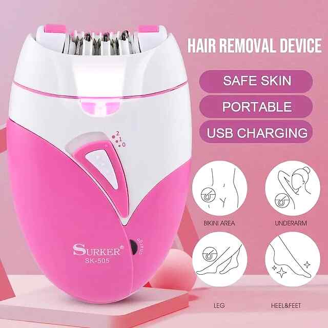 Епілятор бездротовий Surker – акумуляторний жіночий епілятор для ніг, обличчя. - 0 фото товару