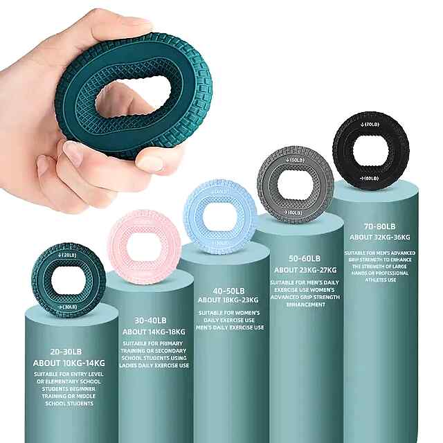 Еспандер для рук і пальців 50-60 LB - тренажер для занять у спортзалі та реабілітації. Сірий колір, силікон. Україна. - 1 фото товару