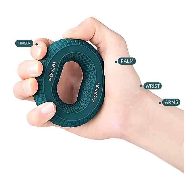 Еспандер для рук і пальців 50-60 LB - тренажер для занять у спортзалі та реабілітації. Сірий колір, силікон. Україна. - 2 фото товару