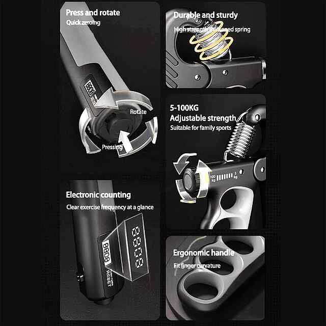 Еспандер регул. 5-100кг, тренажер для рук, зап'ясть, пальців - 2 фото товару